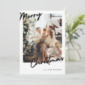 Carte photo de Noël moderne et personnalisable (Debout devant)