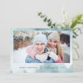 Carte photo de Noël moderne Frost Abstraite (Debout devant)