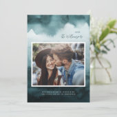 Carte photo de Noël moderne Frost Abstraite (Debout devant)