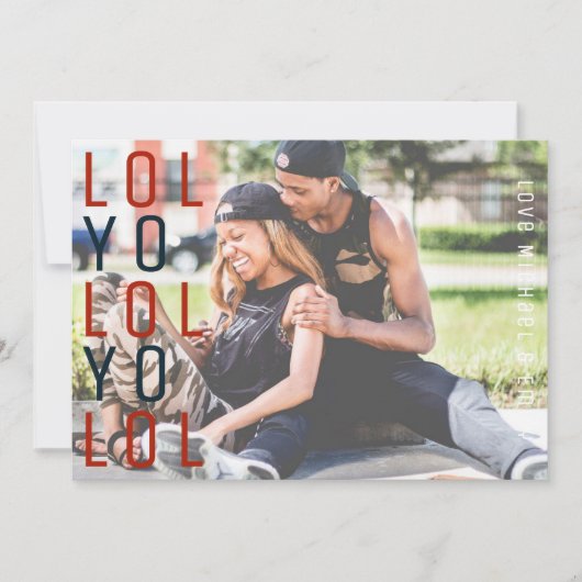 CARTE PHOTO de Noël moderne LOL not Ho Ho Ho (Devant)