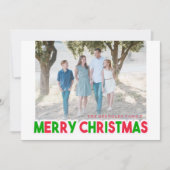 Carte photo de Noël moderne rouge et vert (Devant)