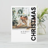 Carte Photo de Noël | Noir Joyeux Noël (Debout devant)