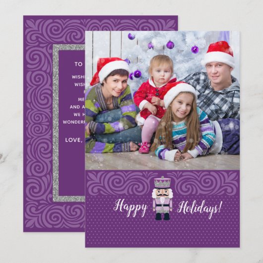 Carte photo de Noël Nutcracker (Devant / Derrière)