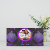 Carte photo de Noël ornementale violette (Debout devant)