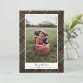Carte photo de Noël Painted Plaid Motif (Debout devant)