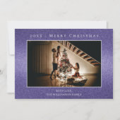 Carte photo de Noël Parties scintillant violet (Devant)