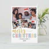 Carte photo de Noël Pastel Multi-Photo (Debout devant)