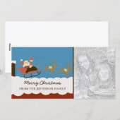 Carte photo de Noël père Noël et Reindeer (Devant / Derrière)
