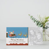 Carte photo de Noël père Noël et Reindeer (Debout devant)