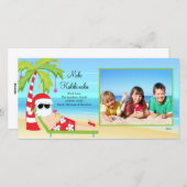 Carte photo de Noël Père Noël Hawaiienne. (Devant / Derrière)