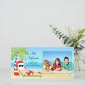 Carte photo de Noël Père Noël Hawaiienne. (Debout devant)