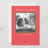 Carte photo de Noël Père Noël verte (Dos)