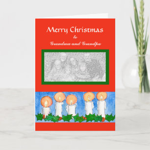 Carte photo de Noël personnalisable avec bougies