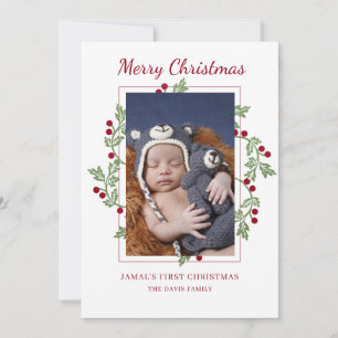 Carte photo de Noël personnalisé Baby First