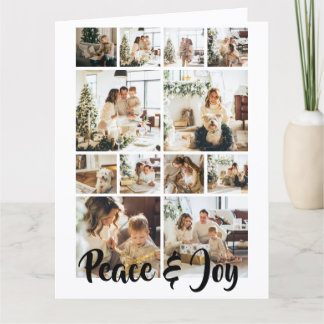 Carte Photo de Noël personnalisé Paix et Joie