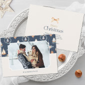 Carte photo de Noël personnalisée avec nom de fami