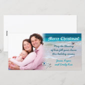 Carte photo de Noël personnalisée de plage et d'ea (Devant / Derrière)
