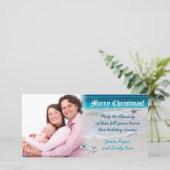 Carte photo de Noël personnalisée de plage et d'ea (Debout devant)