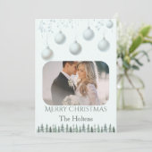 Carte photo de Noël personnalisée en couple (Debout devant)