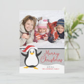 Carte photo de Noël Pingouin mignon (Debout devant)