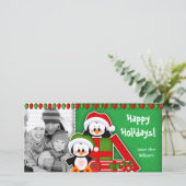 Carte photo de Noël Pingouins mignons (Debout devant)