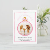 Carte photo de Noël Pink Gingham Bow Coquette (Debout devant)