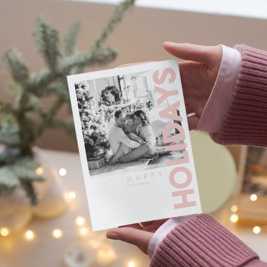 Carte Photo de Noël | Pink Happy Holiday