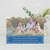 Carte photo de Noël Plaid bleu (Debout devant)