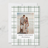 Carte photo de Noël Plaid Flannel Cosy - Vert (Devant)