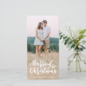 Carte photo de Noël Pleine Photo Mariée (Debout devant)