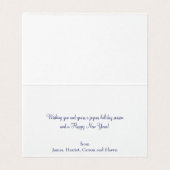 Carte photo de Noël pliée en bleu et blanc (Inside Unfolded)