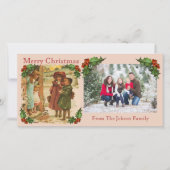 Carte photo de Noël pour enfants victoriens (Devant)