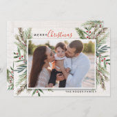 Carte photo de Noël pour la verdure d'hiver (Devant / Derrière)