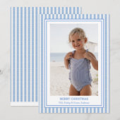 Carte photo de Noël Preppy Seersucker (Devant / Derrière)