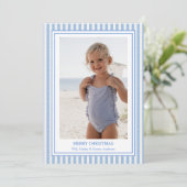 Carte photo de Noël Preppy Seersucker (Debout devant)