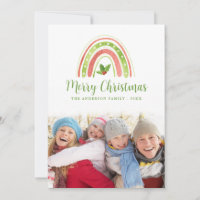 Carte photo de Noël Rainbow