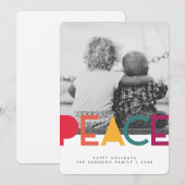 Carte photo de Noël Rainbow Peace (Devant / Derrière)