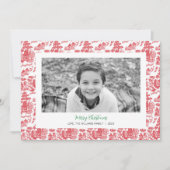Carte photo de Noël Red Chinoiserie (Devant)
