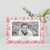 Carte photo de Noël Red Chinoiserie (Debout devant)