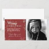 Carte photo de Noël Red Grunge (Devant / Derrière)