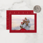 Carte photo de Noël Red Nordic (Devant/Arrière en situation)