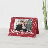Carte photo de Noël Red Snowflake (Devant)