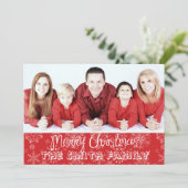 Carte photo de Noël Red Snowflake (Debout devant)