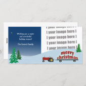 Carte photo de Noël Red Tracteur (Devant / Derrière)
