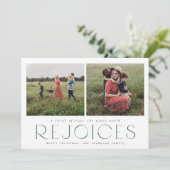 Carte photo de Noël religieuse minimale en pin (Debout devant)