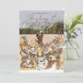 Carte photo de Noël Renne Gris (Debout devant)