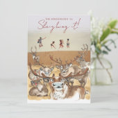 Carte photo de Noël Renne gris pâle (Debout devant)