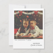 Carte photo de Noël Retro - Garland blanc et or (Devant)