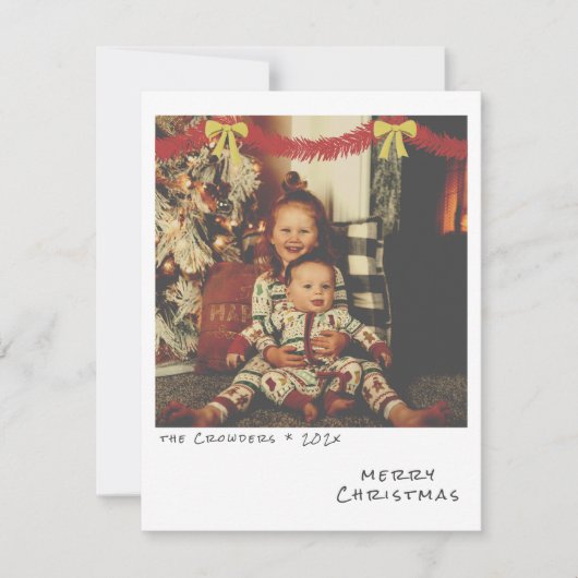 Carte photo de Noël Retro - Red & Gold Garland (Devant)