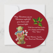 Carte photo de Noël ronde couronne (Dos)